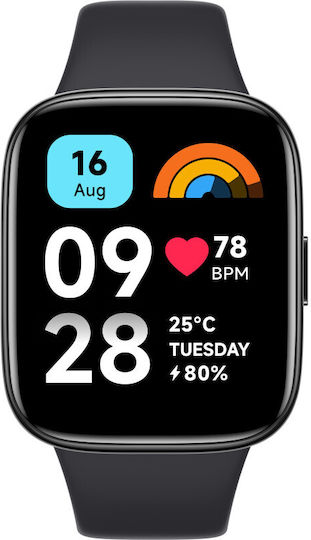 Xiaomi Redmi Watch 3 Active Waterproof with Heart Rate Monitor (Black)