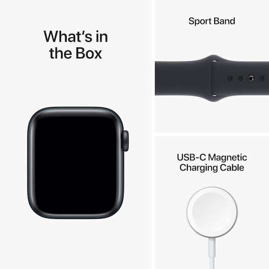 Apple Watch SE 2023 Aluminium 40mm Waterproof with Heart Rate Monitor (Midnight with Midnight Sport Band (S/M)) view 8