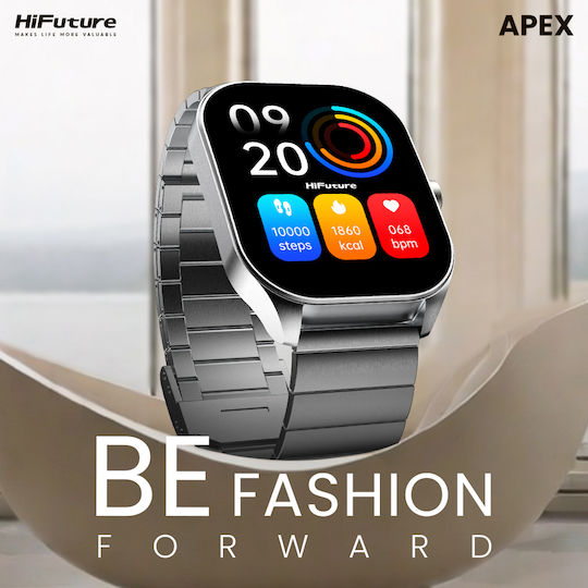 HiFuture FutureFit APEX Smartwatch with Heart Rate Monitor (Silver) view 8