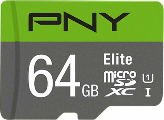 PNY Elite microSDXC 64GB U1 UHS-I 100MB/s with Adapter view 2