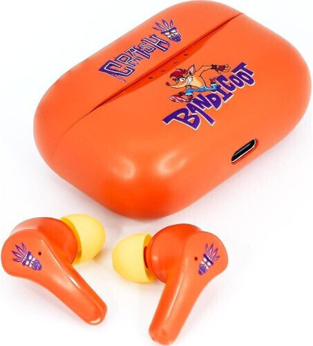 OTL Crash Bandicoot In-ear Bluetooth Handsfree Earphones with Charging Case Orange Ansicht 4