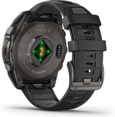 Garmin Fenix 8 Titanium 47mm Waterproof Smartwatch with Heart Rate Monitor (Sapphire, Carbon Grey Dlc Titanium With Black/pebble Grey Silicone Band) view 5