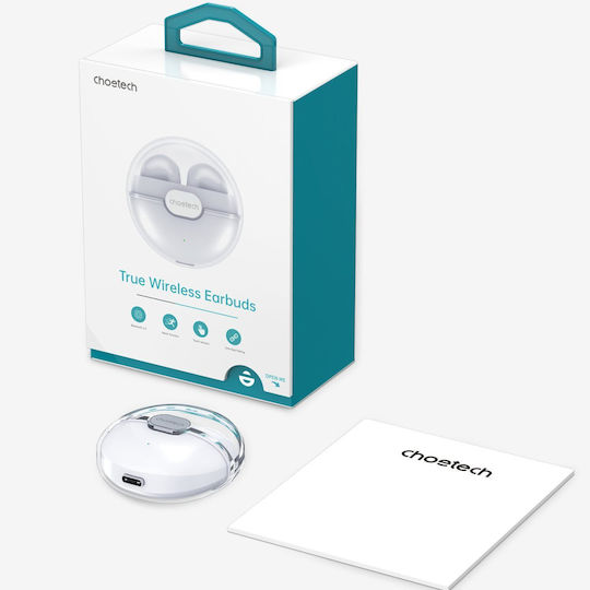 Choetech BH-T08 Earbud Bluetooth Handsfree Earphones with Charging Case White view 5