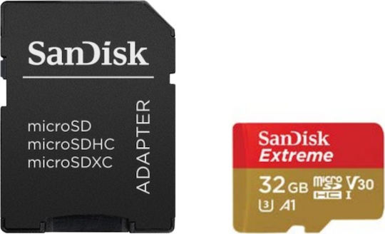 Sandisk Extreme microSDHC 32GB U3 V30 A1 UHS-I 100MB/s with Adapter view 2