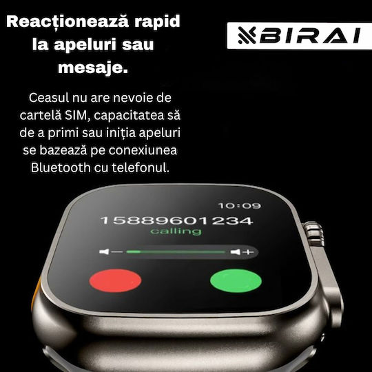 Birai Ultra 2 Smartwatch Fitness Bracelet Android Ios 2.09 Inch Infinite Display Calls Photos Microphone Notifications Sms Social Media Physical Activities Sleep Heart Rate view 5