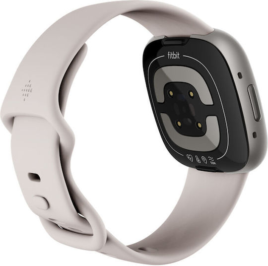 Fitbit Sense 2 Aluminium Waterproof Smartwatch with Heart Rate Monitor (Silver / White) view 4
