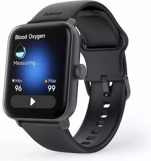 HAMA 6010 49mm Smartwatch with Heart Rate Monitor (Black) view 3