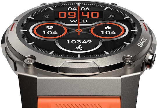 HiFuture FutureGo Mix 2 Stainless Steel Smartwatch with Heart Rate Monitor (Orange) view 5