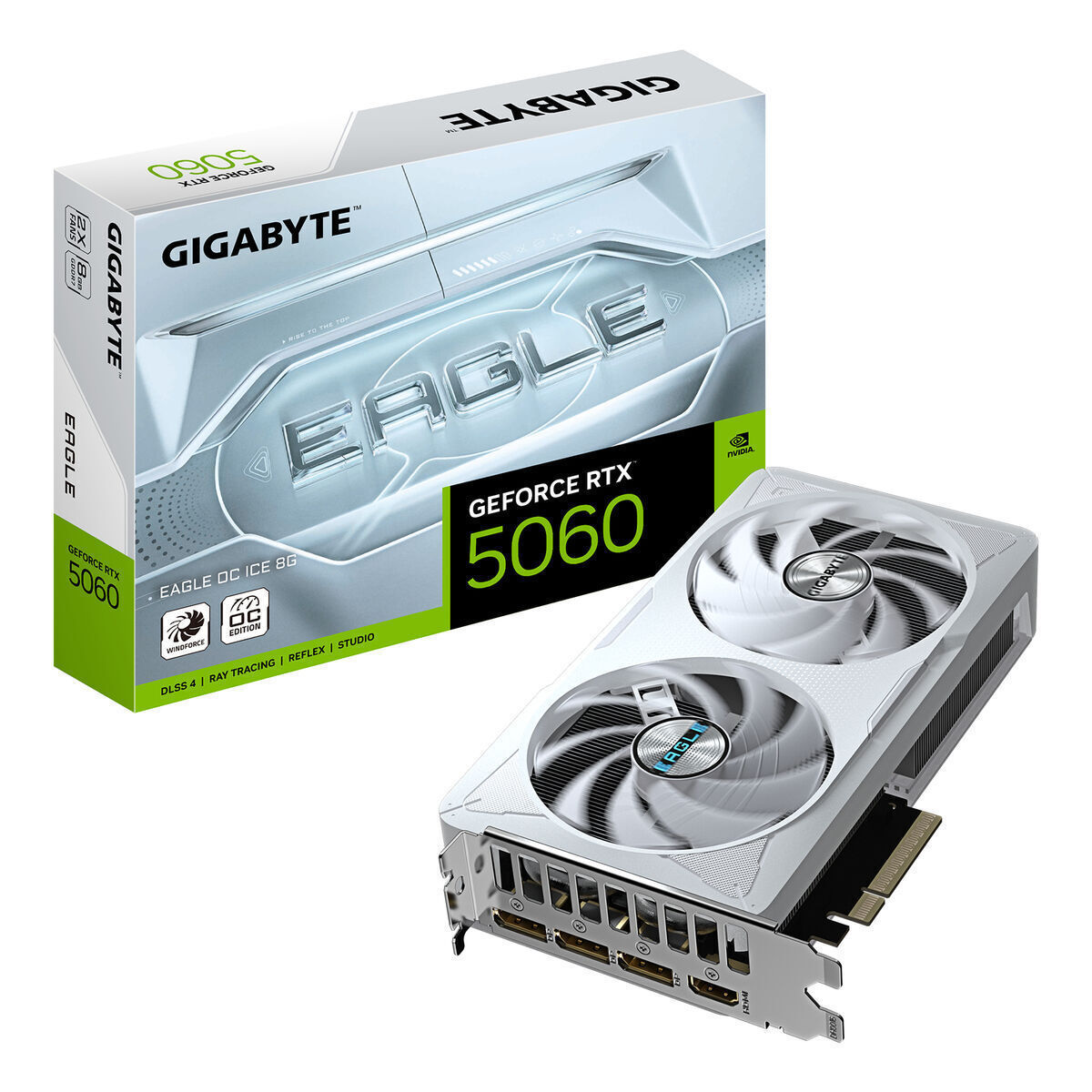 Gigabyte GeForce RTX 5060 8GB GDDR7 Eagle OC Ice Graphics Card GV-N5060EAGLEOC ICE-8GD