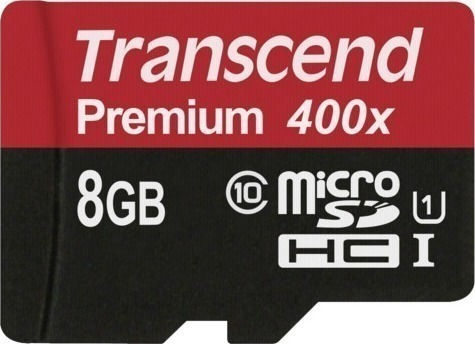 Transcend Premium 400x microSDHC 8GB U1 UHS-I with Adapter view 2