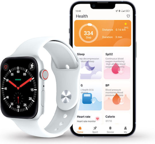 Ksix Urban 4 Aluminium Smartwatch with Heart Rate Monitor (White) view 3