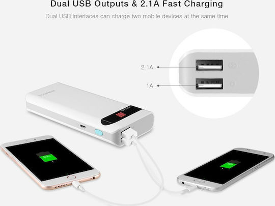 Romoss Sense Power Bank 10400mAh with 2 USB-A Ports White vue 9