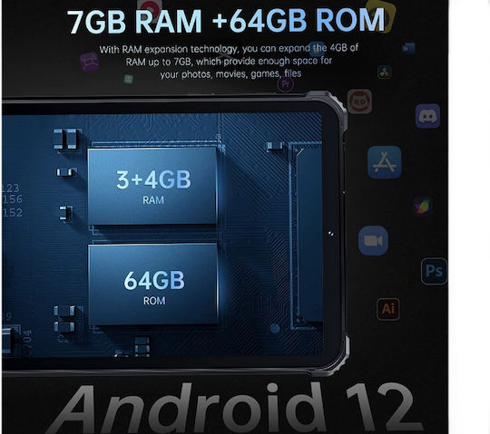 Oukitel RT3 4G 8" Tablet (4GB/64GB) Black view 3