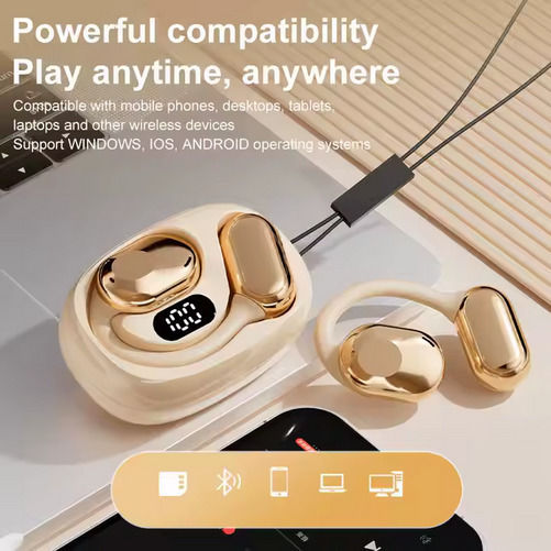 XS18 Open Ear Bluetooth Handsfree Earphone with Charging Case Black view 2