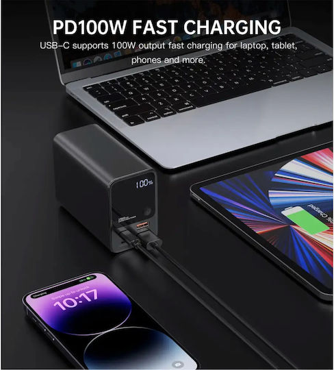 Choetech B635BK Power Bank 27000mAh 22.5W with 2 USB-A Ports and 2 USB-C Ports Black view 2