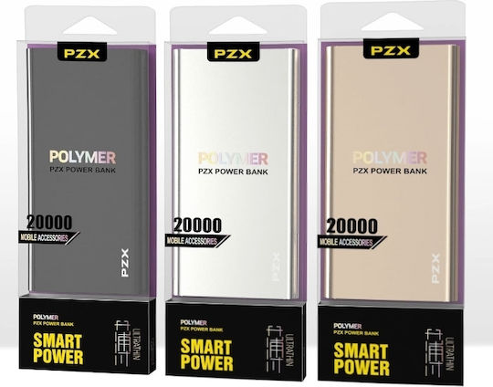 PZX C158 Power Bank 20000mAh with 2 USB-A Ports Gold view 3