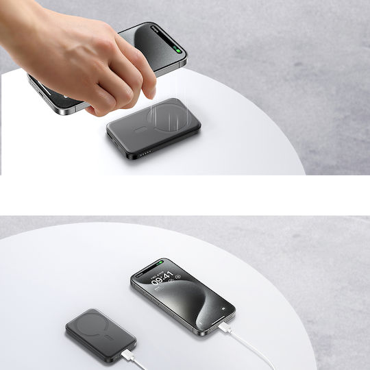 Joyroom JR-W020 Mini Power Bank 5000mAh 20W with USB-A Port and USB-C Port Power Delivery Black vue 2