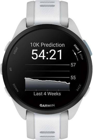 Garmin Forerunner 165 43mm Waterproof Smartwatch with Heart Rate Monitor (Mist Gray/Whitestone) vue 5