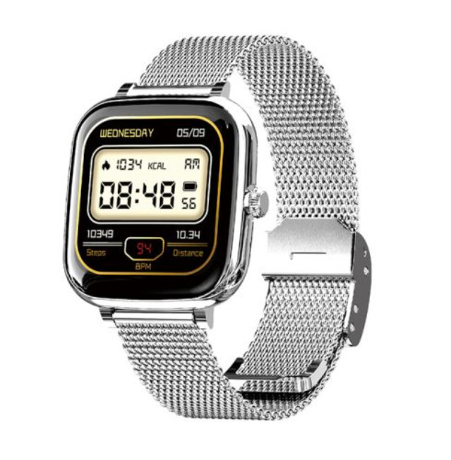 Moxom Mx-wh24 Smartwatch with Heart Rate Monitor (Silver) view 1