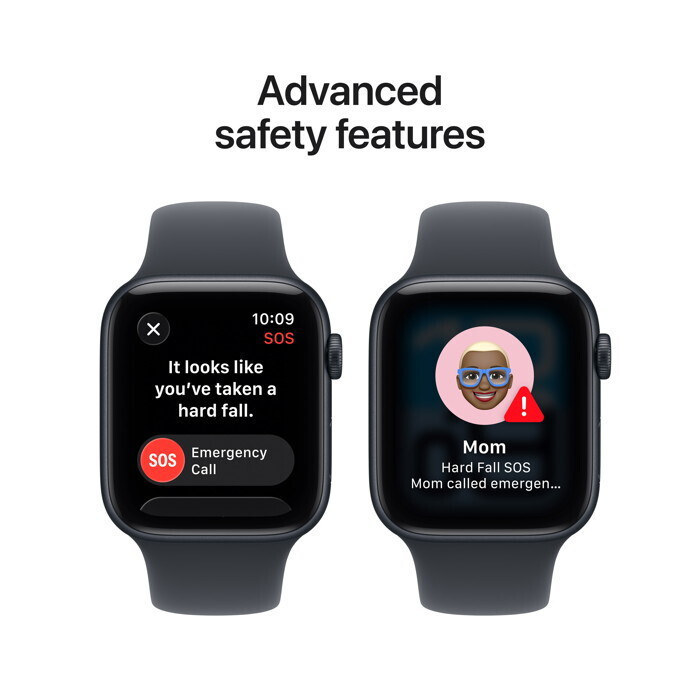 Apple Watch SE 3 Aluminium 44mm Waterproof with eSIM and Heart Rate Monitor (Midnight Aluminium Case with Midnight Sport Band - M/L) view 5