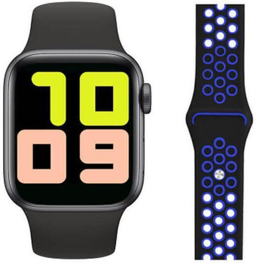 T55 Smartwatch with Heart Rate Monitor (Black/Blue) view 4