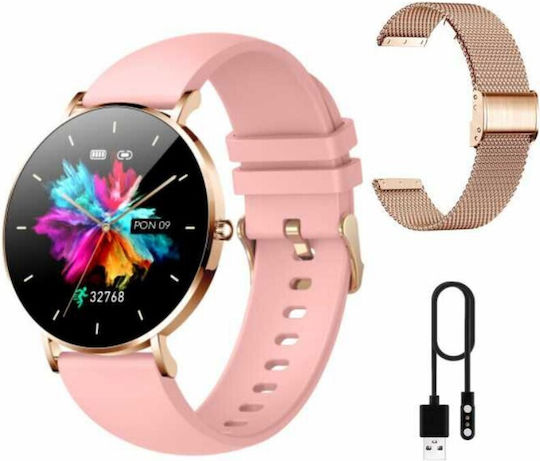 Manta Stainless Steel Smartwatch with Heart Rate Monitor (Pink) view 5