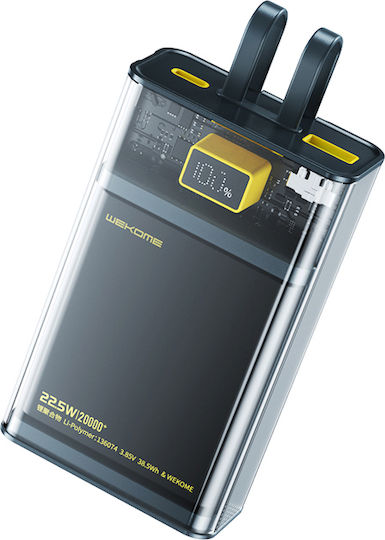WK WP-325 Power Bank 20000mAh 20W with USB-A Port and USB-C Port Power Delivery Black