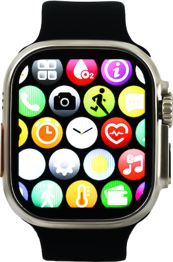 Andowl QU8 Smartwatch with Heart Rate Monitor (Black) view 3