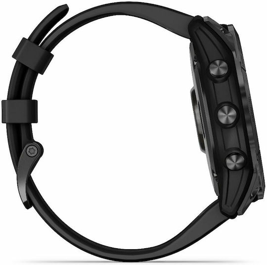 Garmin Fenix 7X Solar Stainless Steel 51mm Waterproof Smartwatch with Heart Rate Monitor (Slate Grey with Black Band) view 6