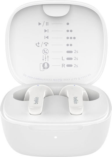 Belkin SoundForm Motion In-ear Bluetooth Handsfree Earphones with Sweat Resistance and Charging Case White view 4