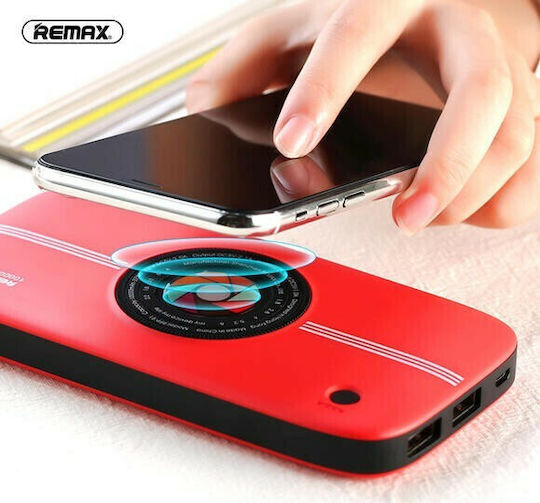 Remax RPP-91 Power Bank 10000mAh with 2 USB-A Ports Red vue 3