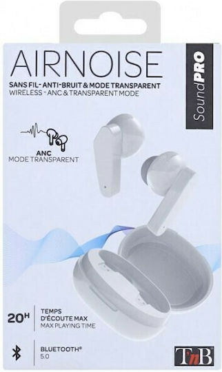 T'nB Air Noise In-ear Bluetooth Handsfree Earphones with Charging Case White view 5