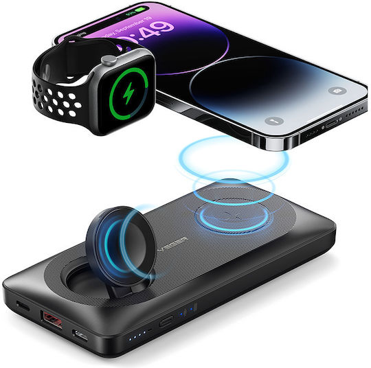 Veger MagMulti Wireless MagSafe Power Bank 10000mAh 15W with USB-A Port and USB-C Port Black vue 6
