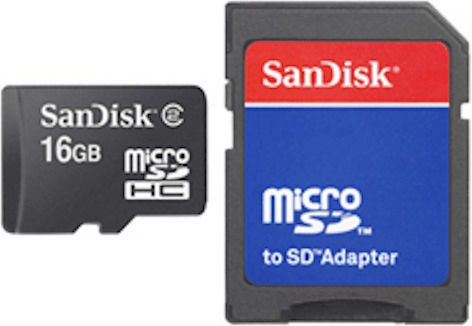 Sandisk microSDHC 16GB Class 4 Default Speed with Adapter view 3