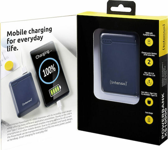 Intenso XS Power Bank 10000mAh with USB-A Port and USB-C Port Blue view 4