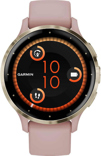 Garmin Venu 3S 41mm Waterproof Smartwatch with Heart Rate Monitor (Soft Gold Stainless Steel Bezel with Dust Rose Case and Silicone Band) view 1