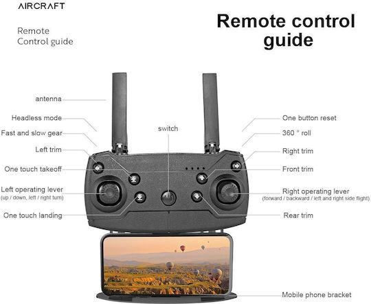 ToySky E99 K3 Drone Mini 2.4 GHz with 2K Camera and Controller Black view 6