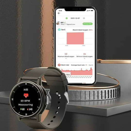 KL2 45mm Smartwatch with Heart Rate Monitor (Black) view 2