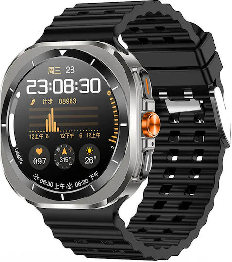 Microwear Z7 Ultra Smartwatch with Heart Rate Monitor (Black) view 1
