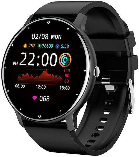 ZL02D Aluminium 45mm Smartwatch with Heart Rate Monitor (Black)