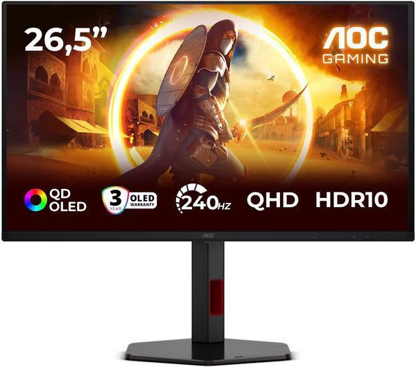 AOC Q27G4ZDR QD-OLED HDR Gaming Monitor 25.6" QHD 2560x1440 240Hz with Response Time 0.3ms GTG view 1