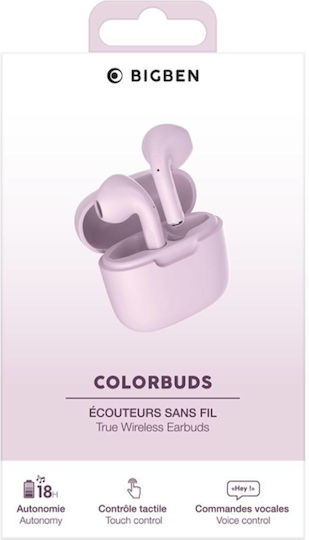 Bigben Interactive In-ear Bluetooth Handsfree Earphones with Charging Case Pink view 5