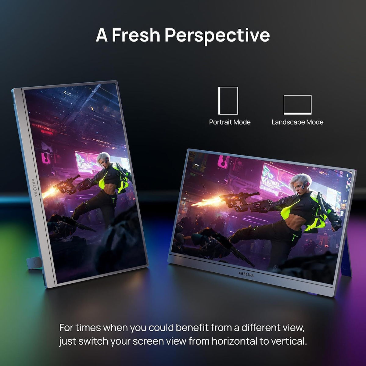 Arzopa Z3FC IPS Portable Monitor 16.1" QHD 2560x1440 180Hz view 6