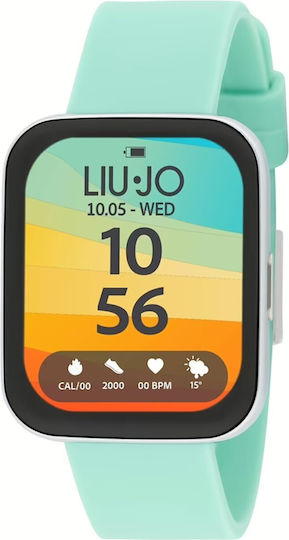Liu Jo Voice Slim Stainless Steel 42mm Smartwatch with Heart Rate Monitor (Light Blue) view 2