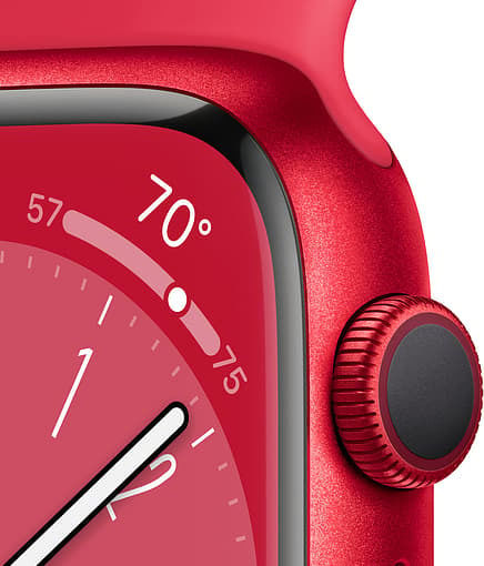 Apple Watch Series 8 Aluminium 41mm Waterproof with Heart Rate Monitor ((Product) Red) vue 3