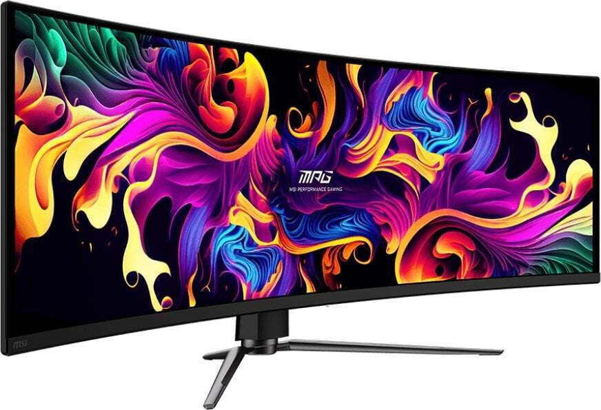 MSI MPG 491CQPX Ultrawide QD-OLED HDR Curved Gaming Monitor 49" 5120x1440 240Hz with Response Time 0.03ms GTG view 3
