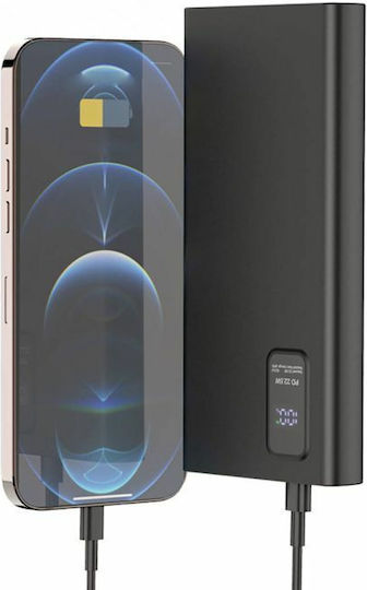 Platinet PL0408 Power Bank 10000mAh 22.5W with 2 USB-A Ports and USB-C Port Power Delivery / Quick Charge 3.0 Black view 3