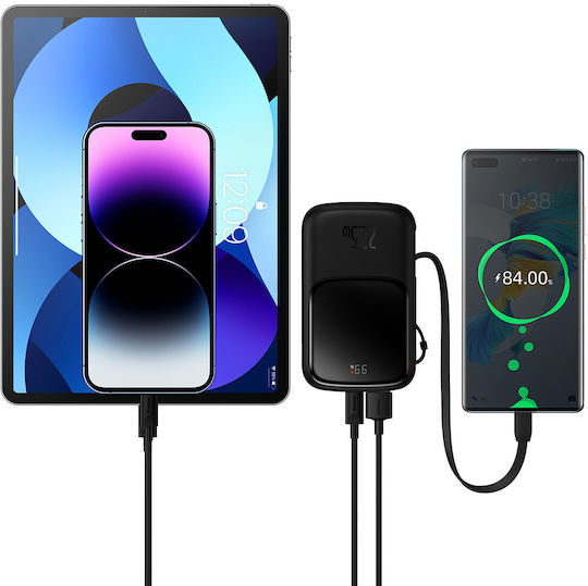 Baseus Qpow Digital Display Power Bank 10000mAh 22.5W with USB-A Port and 2 USB-C Ports Power Delivery Black vue 2