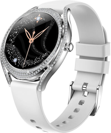 V66 1.28inch Bt5.0 Smart Watch Support Heart Rate Sleep Detection Style:silicone Strap Silver view 1