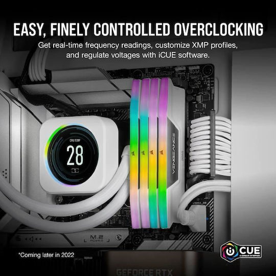 Corsair Vengeance RGB DDR5 32GB RAM with 2x16GB Modules and Speed 5200 for Desktop CMH32GX5M2B5200C40W vue 8